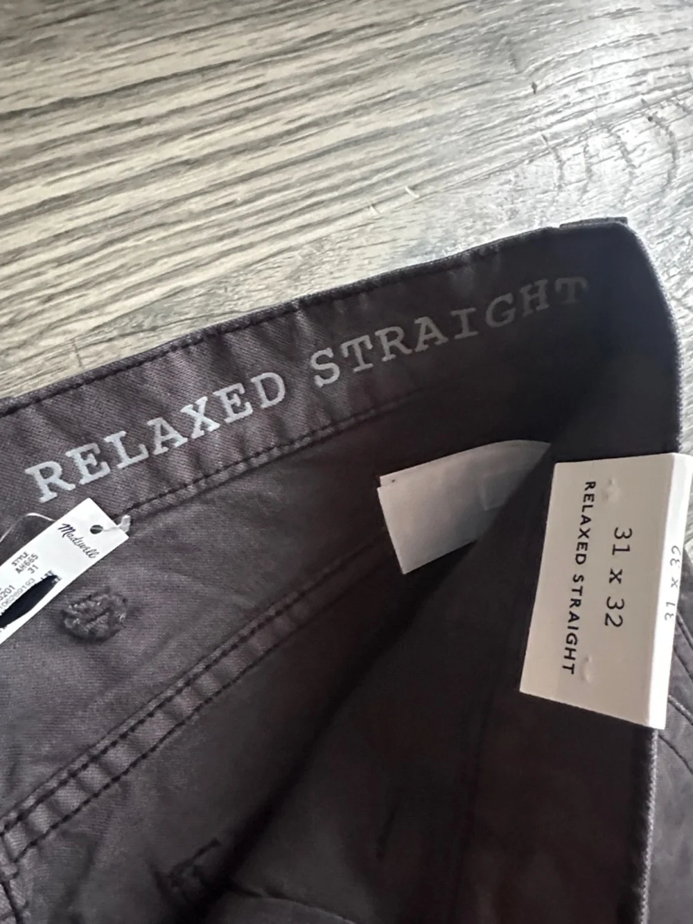 Madewell NWT relaxed straight workwear pant mens in‎ black coal  31x32